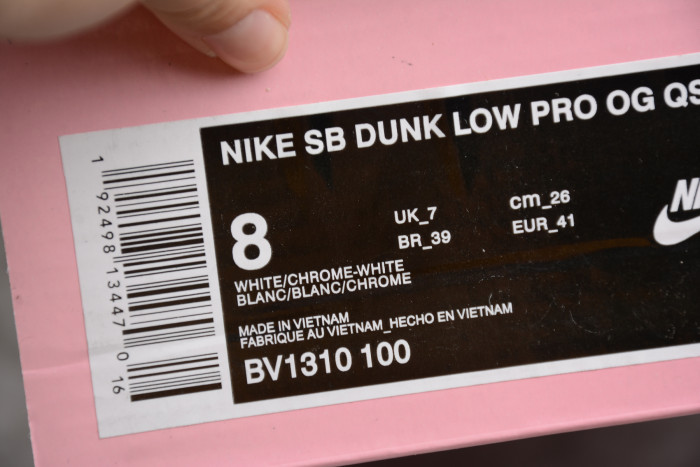 nike sb dunk low di*m*nd S*pply co white di*m*nd bv1310-100