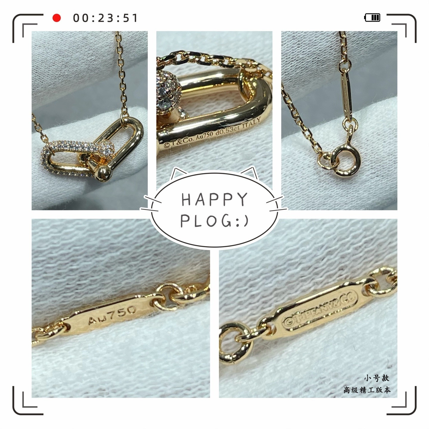 t*f*ny & co. D1am0nd-encrusted double-ring necklace