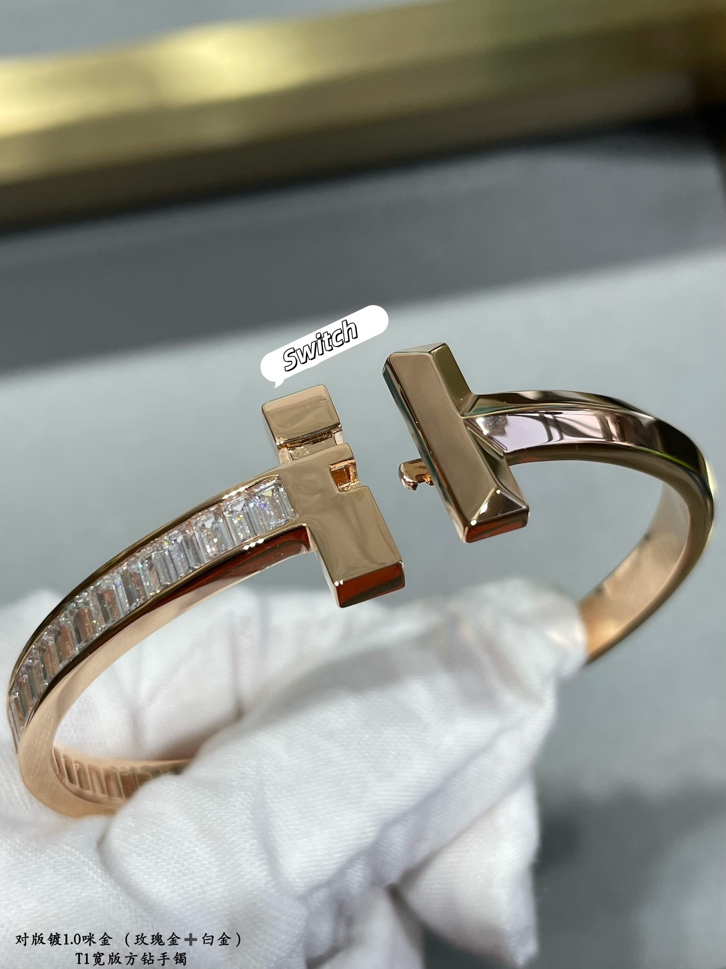 t*f*ny & co. t1 wide square D1am0nd bracelet