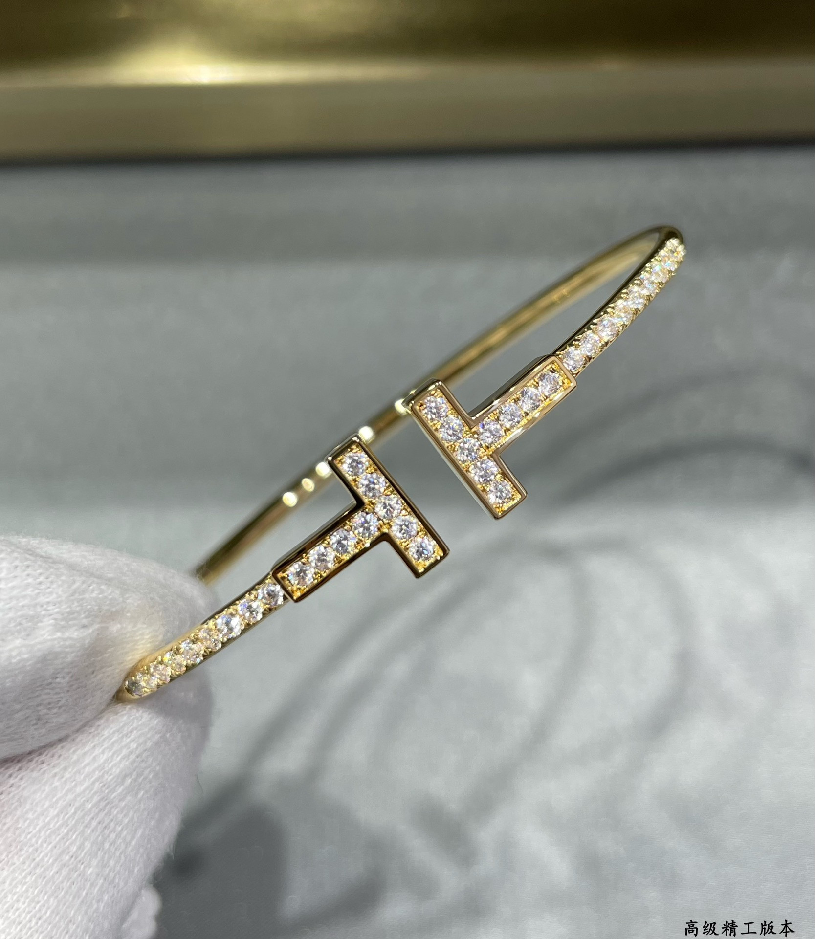 t*f*ny & co. double t D1am0nd half bracelet