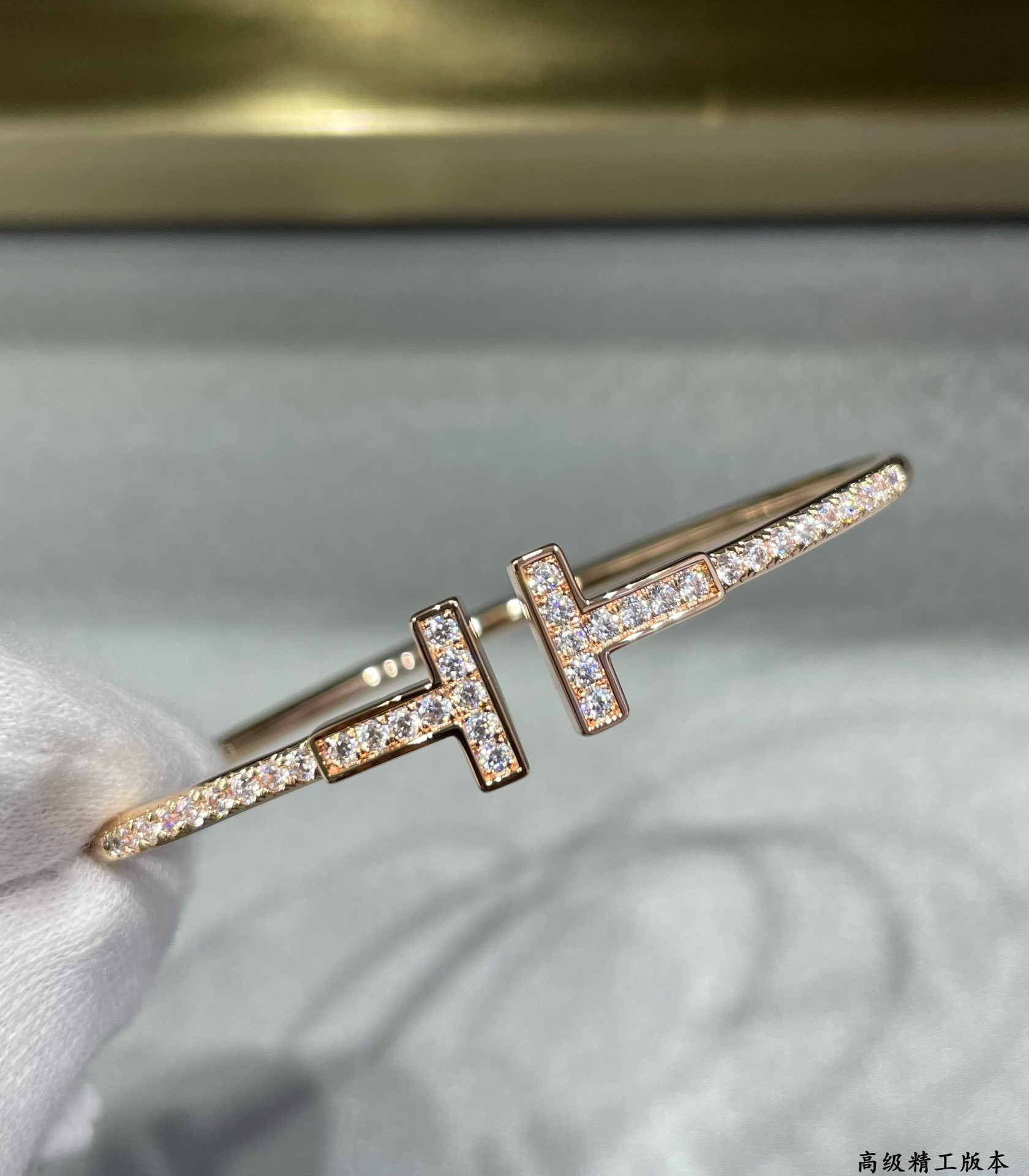 t*f*ny & co. double t D1am0nd half bracelet