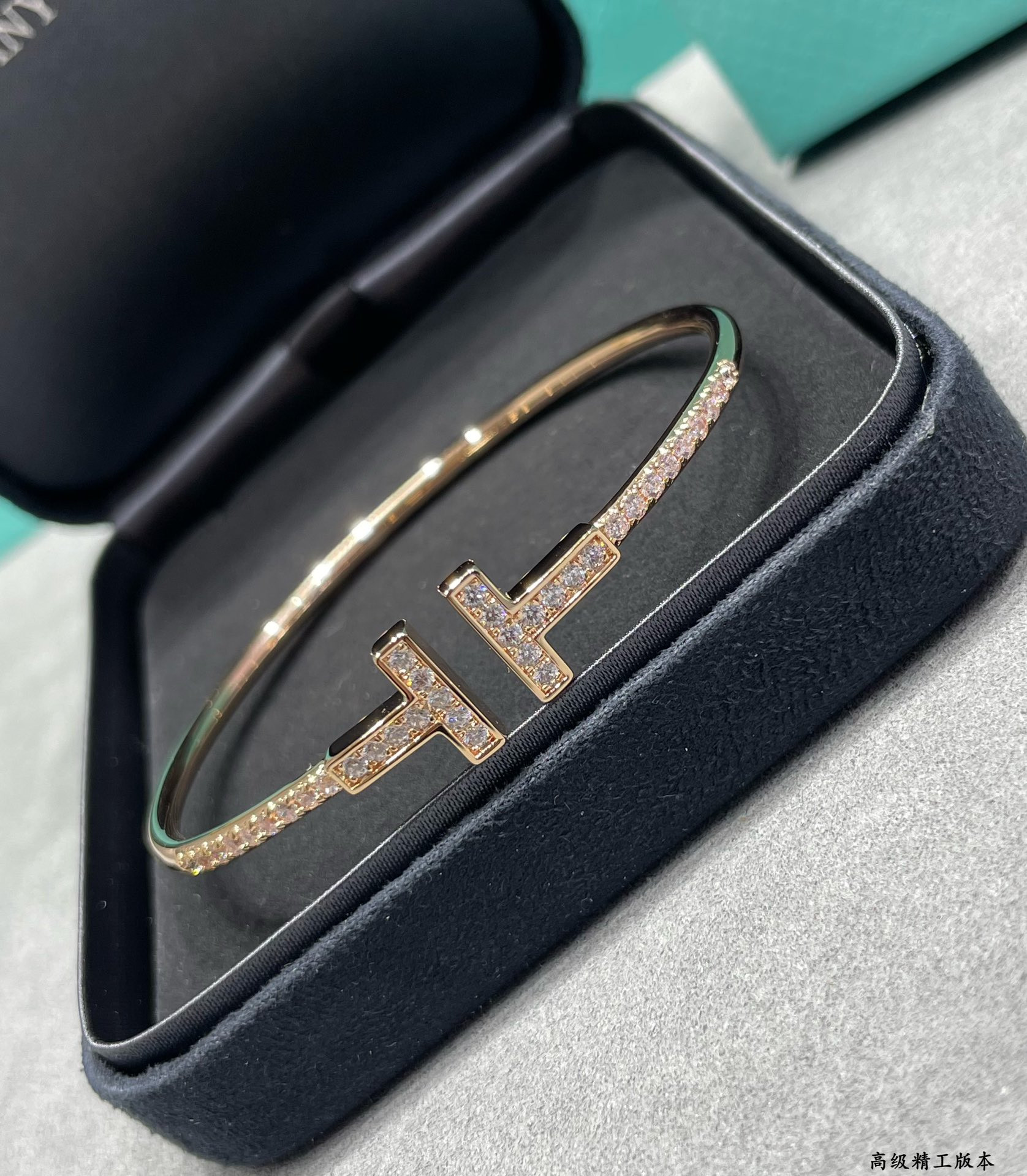 t*f*ny & co. double t D1am0nd half bracelet